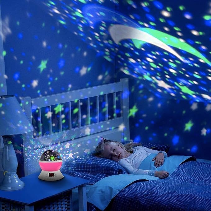 MOKOQI Snowflake Projector Night Light Indoor, Snowflake Nightlight with Timer, Star Lights Projector for Ceiling Kids Room Decor Gifts for 3-8 Year Old Girls Christmas Birthday Gift for Toddler