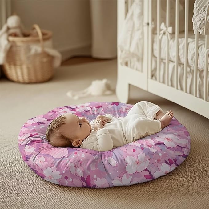 Cherry Blossom Axolotl Boy Girl Gender Neutral Nursing Pillow Cover Baby Breastfeeding Slipcover Infant Newborn Nursery Bottle Pillowcase Feeding Cushion Cover (Pillow NOT Included)
