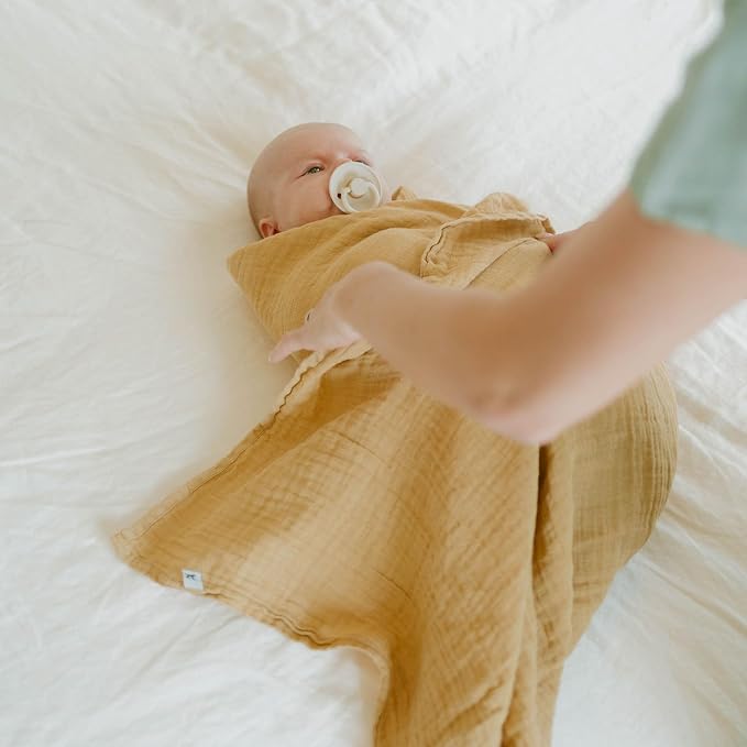 Little Unicorn Muslin Swaddle Blanket for Newborns & Infants | Soft & Breathable Fabric | Baby Blanket for Swaddling, Nursing, Shower Gifts (Wheat)