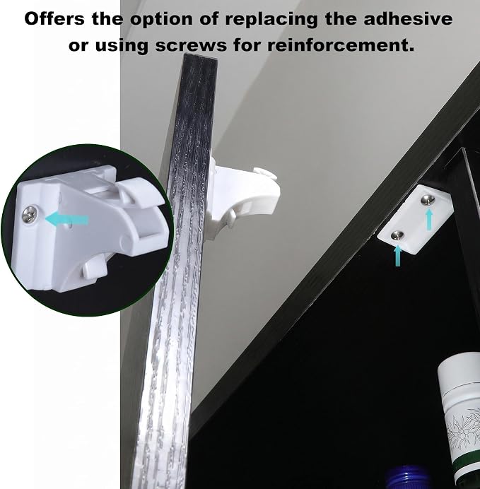 2 Pack Magnetic Cabinet Locks Baby Proofing Child Safety Cupboard Drawer Latches. (Includes Spare Adhesive for Reinforcement)
