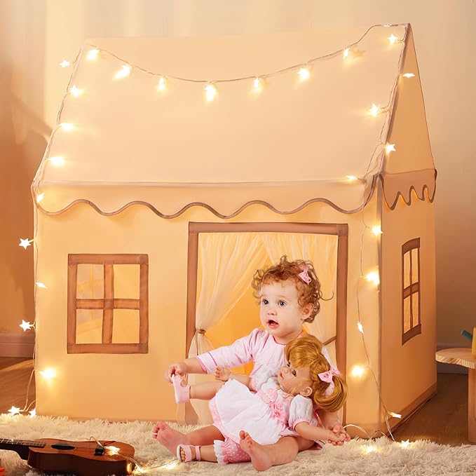 Kids Play Tent Indoor: with Star Lights - Toddler Tent Playhouse Tents for Kids Outdoor Boys Girls Toys Children Gifts for Christmas Birthday