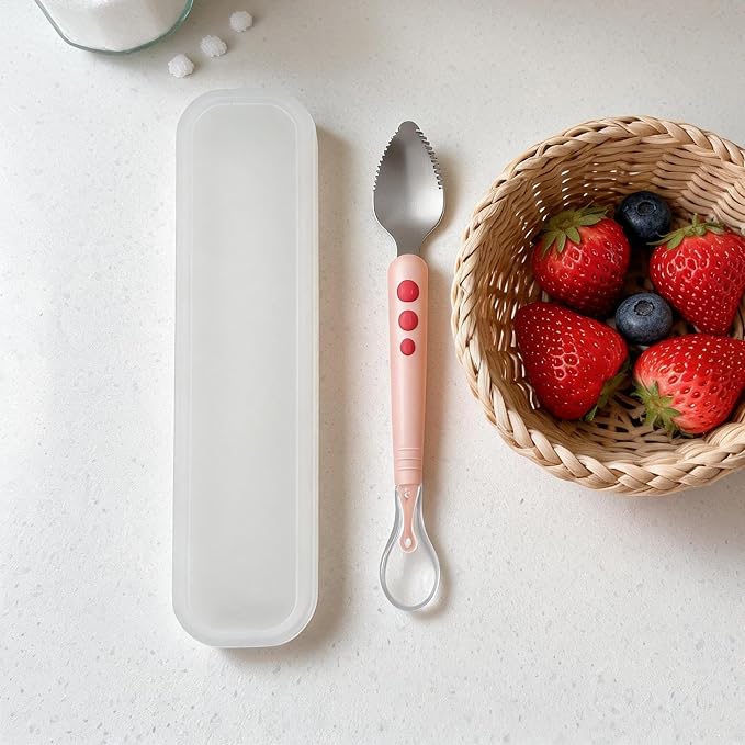 Ids Spoons - Comfort Grip Kitchen Gadgets, Kids Food Feeding Spoons | Training Utensils With Easy Hold Design For Fruit, Puree, Food