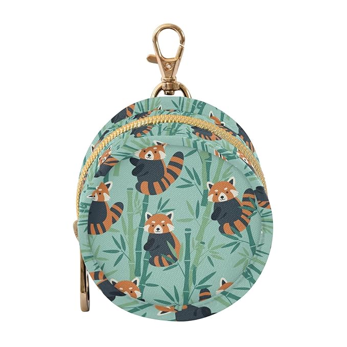 Red Panda Teal Pattern Pacifier Case for Travel Clip-On Pacifier Holder Baby Pacifier Pod for Diaper Bag Stroller Baby Essentials