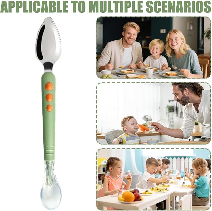 Ids Spoons - Comfort Grip Kitchen Gadgets, Kids Food Feeding Spoons | Training Utensils With Easy Hold Design For Fruit, Puree, Food