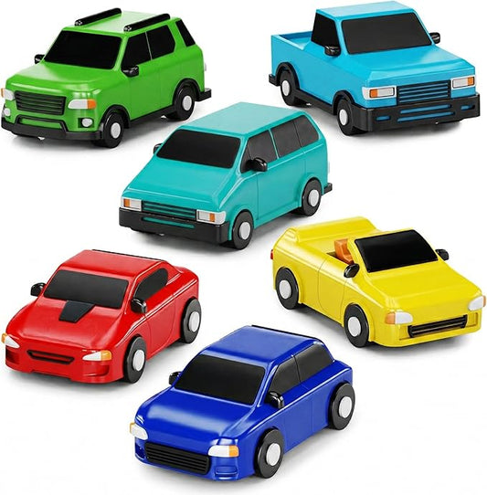 Tub Works® Everyday Cars??Watertight Baby Bath Toys, 6 Pack | Sealed, No Hole Bath Toys Design Keeps Moisture Out | Soft, Squeezable & Floating Fun | Infant, Baby & Toddler Bath Toys | Car Tub Toys