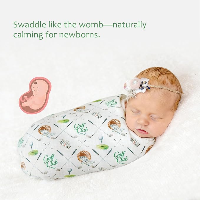 Muslin Swaddle Blankets for Newborn, Large 47"x47" Soft Breathable Bamboo Cotton Baby Blanket, Lightweight Receiving Blanket for Boys and Girls, Perfect Putt