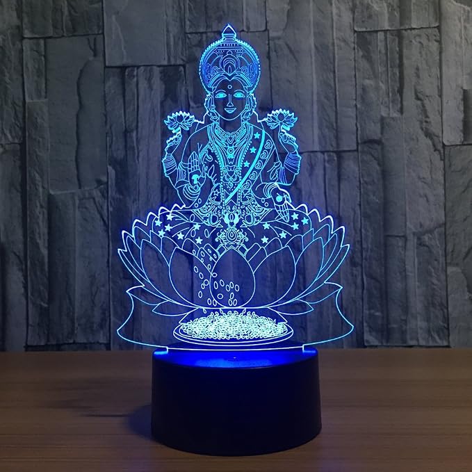 Optical Illusion 3D Buddha Statue Night Light 16 Colors Changing USB Power Remote Control Touch Switch Decor Lamp LED Table Desk Lamp