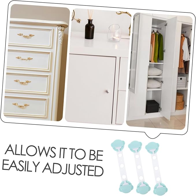 Abaodam 3pcs Safety Cabinet Locks Childproof Drawer Locks for Dresser Freezer and Cupboard Adorable Durable Soft Easy to Use Green