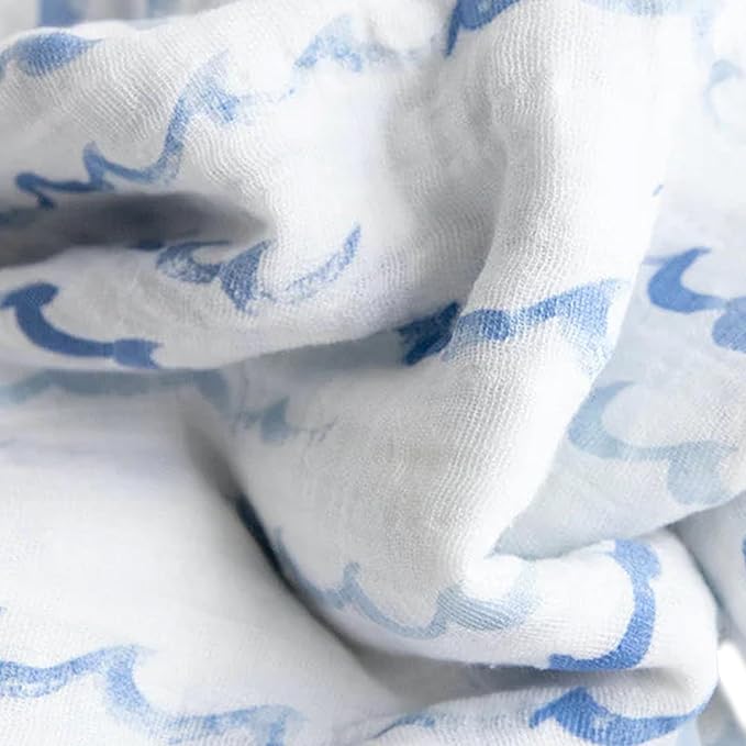 Little Unicorn Premium Cotton Swaddle Baby Blanket | Breathable Fabric | for swaddling, Play, Nursing & More (High Tide)
