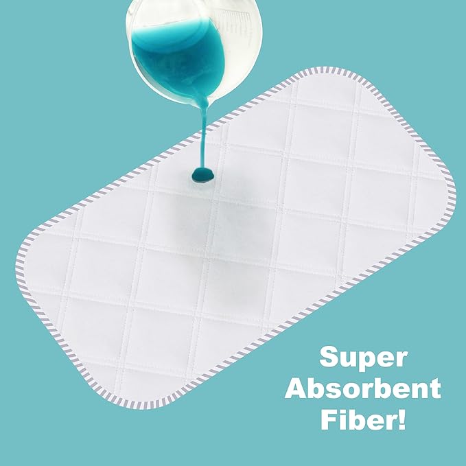 Sunny zzzZZ 6 Pack Baby Waterproof Changing Pad Liners - Quilted Thicker Ultra Soft Changing Table Cover Liners - Durable & Easy to Clean - White - 23" x 11"