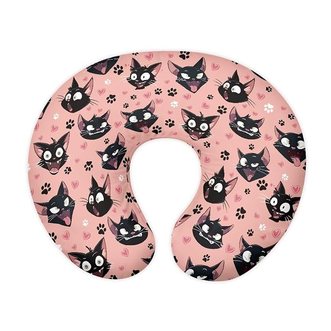 Black Cat Nursing Pillow Slipcover Sleeve, Ultra-Soft Baby Nursing Pillow Removable Cover for Breastfeeding Pillows, Pillow Not Included