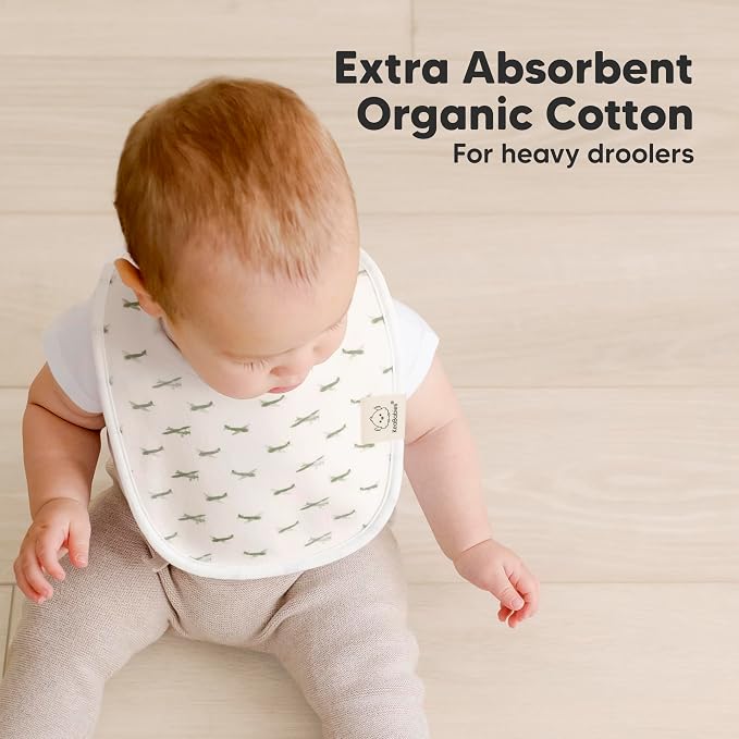 8-Pack Organic Baby Bibs for Boys, Girls - Soft Cotton Drooling and Teething Bibs for Baby Girl & Boy, Extra Absorbent, Easy To Clean & Put On for Toddler, Newborn, Infant 0-24 Months (Vessels)