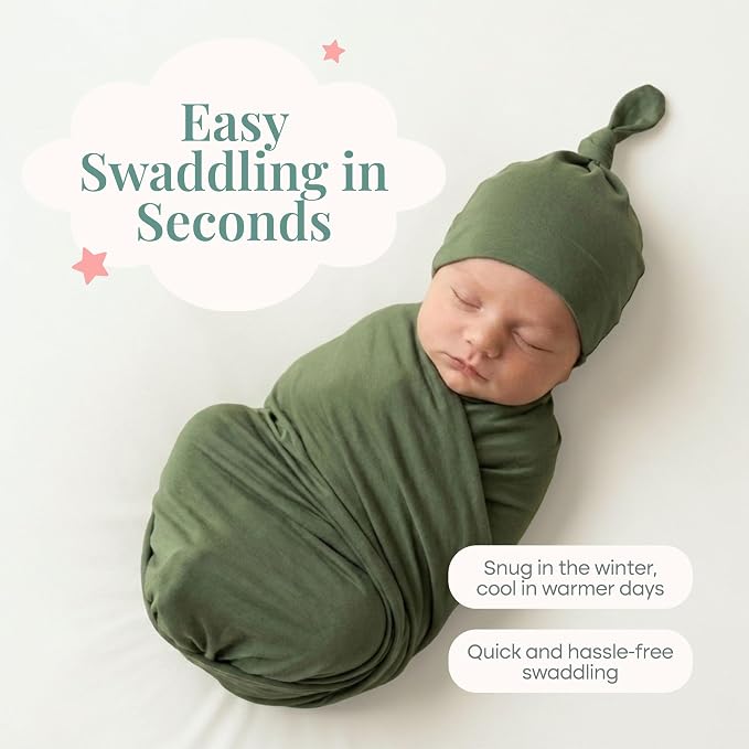 Caden Lane Baby Swaddle & Receiving Blanket, Soft, Breathable & Temperature-Regulating Bamboo Viscose Fabric for Swaddling Newborns, Gender Neutral Infant Blanket for Boys & Girls