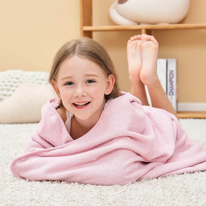 Style Quarters Baby Bath Towel - 100% Cotton Terry Soft Hooded Towel Cartoon Owl Baby Beach Towels Super Absorbent Large Embroidery Kids Hooded Bath Toddler Towel with 50"x30"(Pink Owl)
