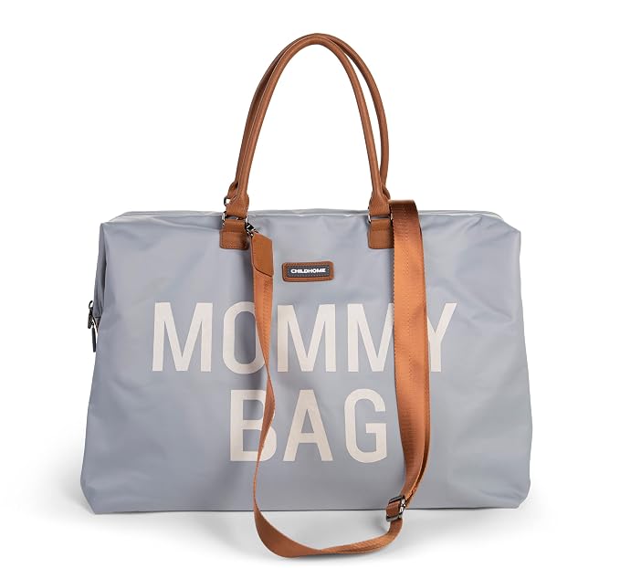 Childhome The Original Mommy Bag – Large Baby Diaper Bag, Mommy Hospital Tote and Travel Tote, Pregnancy Must Haves (Mommy Grey)