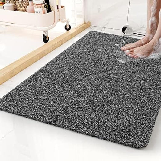 Non-Slip Bathtub Mat, 17x 30 Inch, Shower Mats for Bath Tub, PVC Loofah Bathroom Mats for Wet Areas, Quick Drying