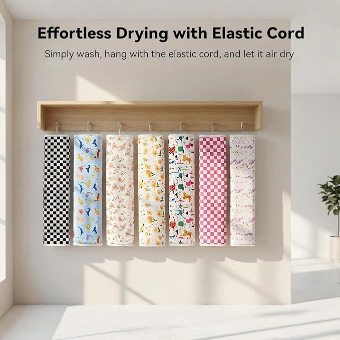 Baby Diaper Changing Mat, Waterproof, Absorbent, Soft Cotton Surface with EVA Backing, 30x24in Unfolded, Compact 8x2in with Storage Strap, Wipeable Diaper Changing Pad for Travel, Baby Gift
