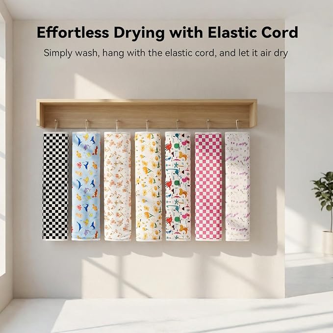 Baby Diaper Changing Mat, Waterproof, Absorbent, Soft Cotton Surface with EVA Backing, 30x24in Unfolded, Compact 8x2in with Storage Strap, Wipeable Diaper Changing Pad for Travel, Baby Gift