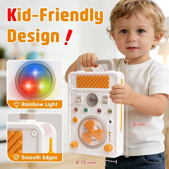 Montessori Busy Board Toys for 1 Year Old Boy, Educational Sensory Light Switch Toys for Toddlers 1-3, Travel Learning Activities for 2 Year Old Girl Birthday Gifts