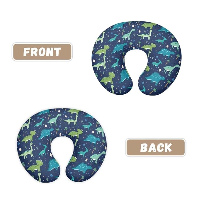 Dinosaur Nursing Pillow Cover, Fits The Original Support for Breastfeeding, Bottle Feeding, and Bonding Comfortable Slipcover for Baby Girl and Boy Blue Green