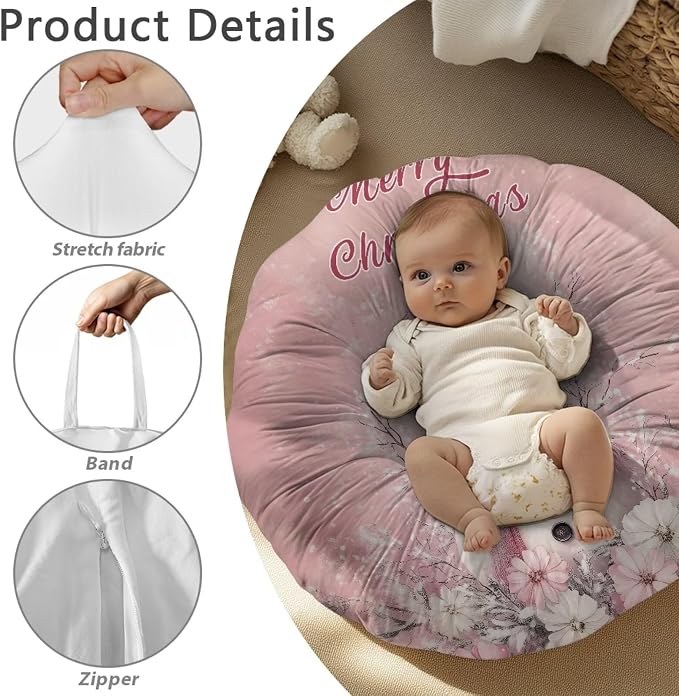 Pink Snowman Nursing Pillow Cover Breastfeeding Nursing Pillow Slipcovers Super Soft for Breastfeeding Moms Support for Breastfeeding Bottle Feeding and Bonding
