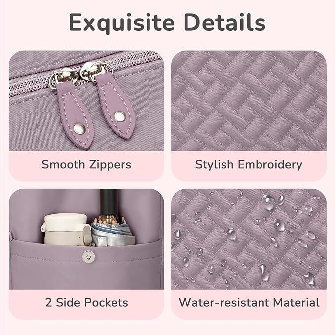 Tenot Diaper Bag Tote with Pacifier Case, Baby Bag for Women with Shoulder Straps, Travel Diaper Tote for for Mom and Dad Medium Size, Purper