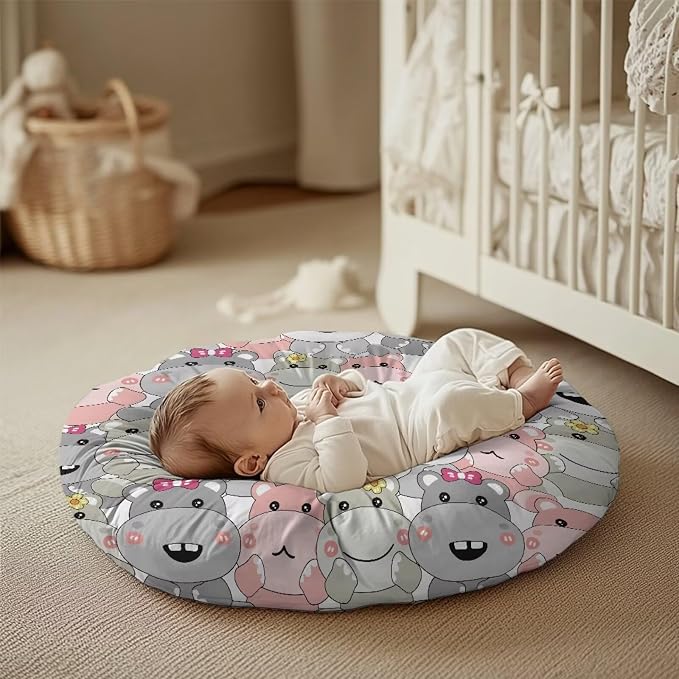 Cute Hippo Nursing Pillow Cover Neutral Breastfeeding Pillow Cover Fits 26in*24in Nursing Pillow for Baby Boy Girl Neutral Baby Nursing Pillow Cover Newborn Gift Choice for Mom