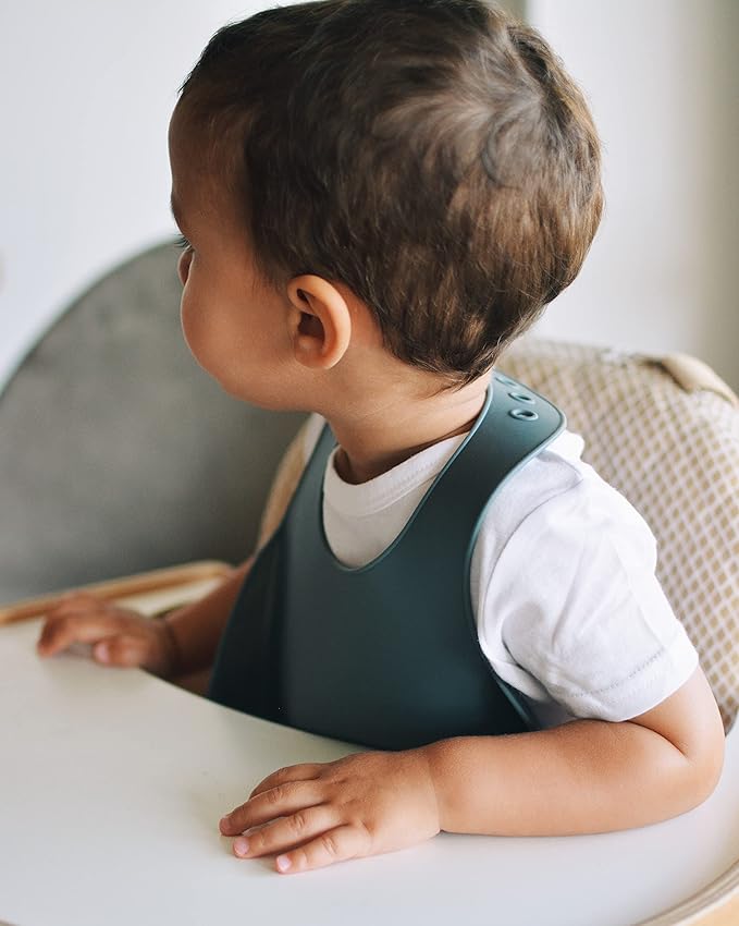 Beaba Silicone Baby Bib, Made with Soft Supple Silicone, Baby Bibs with Baby Food Catcher, Baby Essentials for Baby Feeding