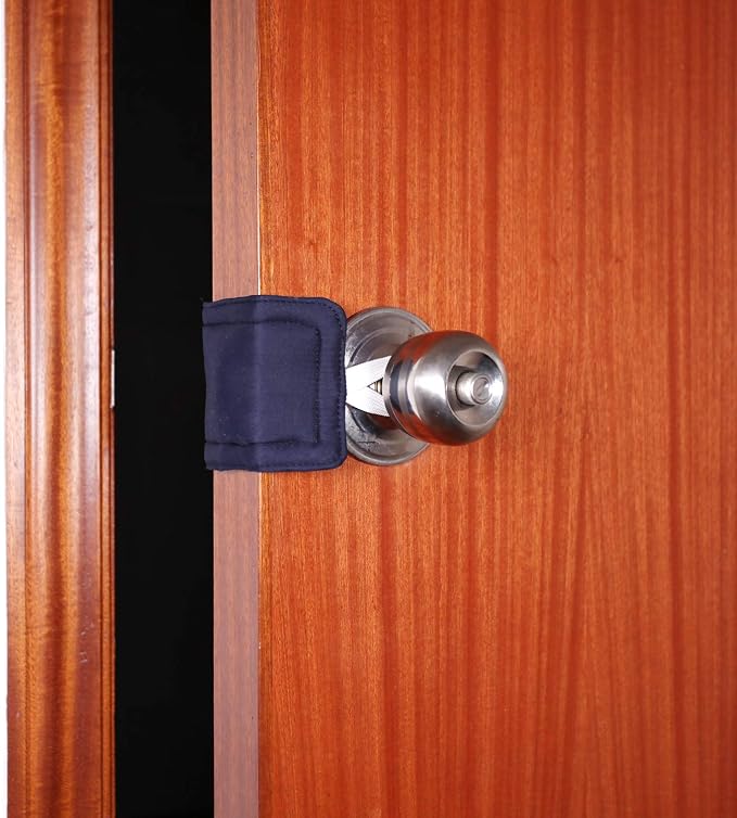 Door Silencer Door Jammer Door Closer Cushion Nursery Door Silencer Door Latch Cover 3 Pack for Noise Reducing Quiet Doors Baby Toddler Safety 3.25 x 5.5 Inch (New Navy Blue)