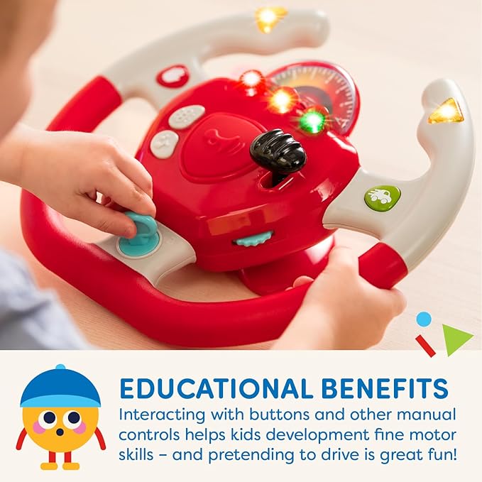 Battat ??Interactive Steering Wheel ??Portable Car Toy ??Kids Games & Songs ??Toddler Road Trip ??2+ Years ??Geared to Steer