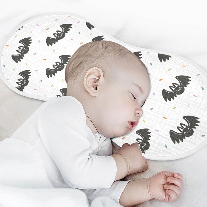vvfelixl Halloween Bat and Confetti Burp Cloths for Baby Boy Girls Baby Washcloths Burp Rags White