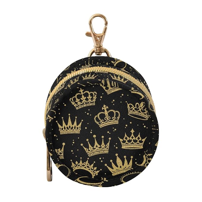 Crowns Black Print Pacifier Holder Case for Diaper Bag Portable Travel Pacifier Storage Case with Clip Newborn Baby Pouch for Baby Boys Girls Outdoor Purse