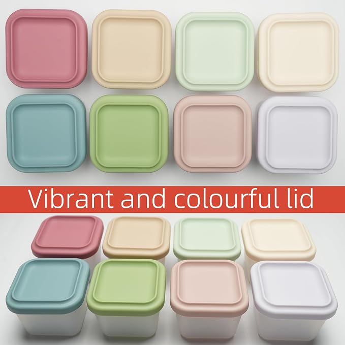 Silicone Food Storage Containers Snack Containers with Lids 5 oz Reusable Small Bento Lunch Snack Pots for Adults & Kids Meal Prep Containers BPA Free 4 Pack