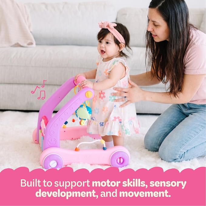 Move2Play, Kick & Play Piano Baby Mat | Grow with Me 4-in-1 | Tummy Time Play Mat, Sit-to-Stand, Musical Activity Gym & Infant Push Walker | for Babies 0-6 & 6-12 Months