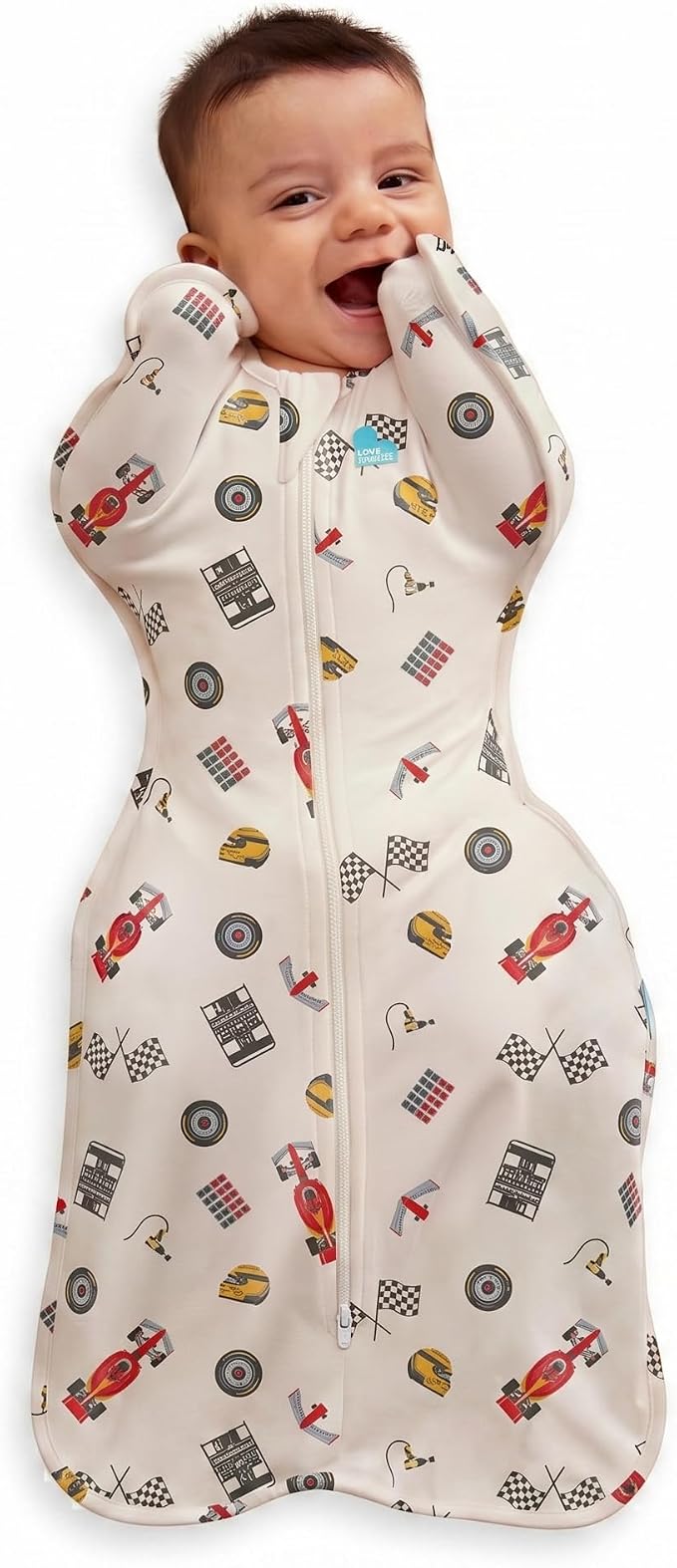 Love to Dream Swaddle UP, Baby Sleep Sack, Self-Soothing Swaddles for Newborns, Improves Sleep, Secure Fit Helps Calm Startle Reflex, New Born Essentials for Baby,1.0 TOG, 5-8.5 lbs, Dream Racer