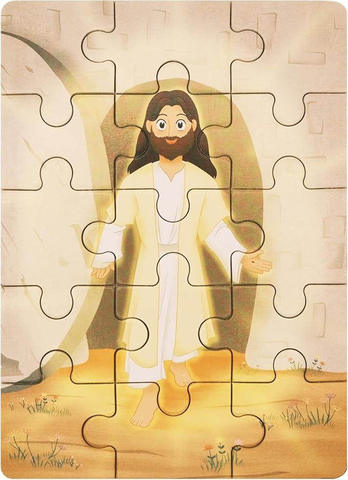 Bible Puzzles for Kids Ages 4-6 | 4-in-1 Puzzle in Box (15 pcs Each) | Christian Gifts for Kids | Christian Puzzles for Toddlers for Grandkids (New Testament B)
