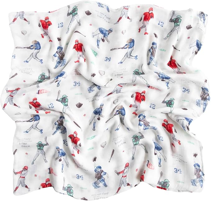 Little Unicorn – Homerun Deluxe Swaddle | Single | 100% Rayon Muslin from Bamboo | Super Soft | Newborns and Infants | Large 47” x 47” | Machine Washable