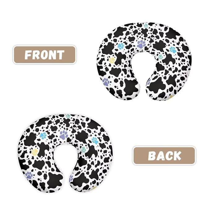 Dog Paws Cow Print Breastfeeding Pillow Slipcover for Baby Boys & Girls Soft Dustproof Newborn Nursing Pillow Case Fit Standard Support Pillow for Bottle Feeding