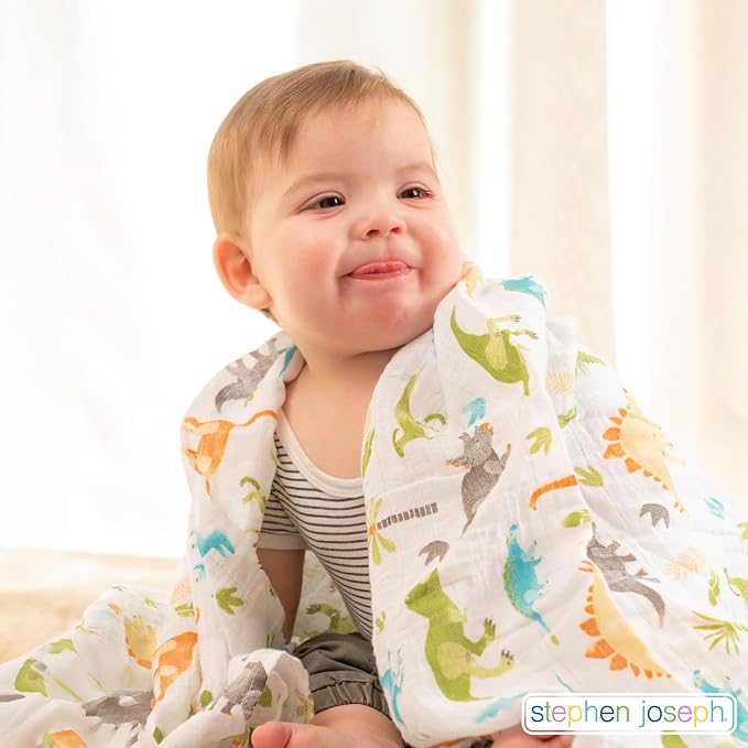 Stephen Joseph, Muslin Swaddle Blanket for Baby Girls and Boys, Newborn Receiving Blanket for Swaddling, 100% Cotton Baby Swaddle Wrap, Receiving Swaddle Wrap, 47 x 47 inches, Bunny