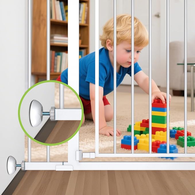 Baby Gate Wall Protector, Wall Cups for Child Pressure Mounted Stair Safety Gate, Protect Walls & Doorways from Pet & Dog Gates - 4 Pack - White