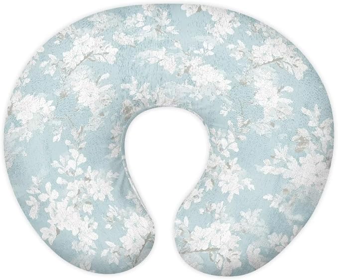 Fresh Floral Nursing Pillow Covers for Baby Girls Removable Breastfeeding Pillow Slipcover for Infant Feeding Position Support Soft and Stretchy Snuggle Me Nursing Pillows Cover