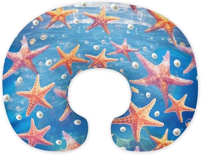 Starfish Feeding Pillow Cover Washable & Breathable Nursing Pillow Slipcovers Breastfeeding Newborn Feeding Cushion Cover Practical Gift, Best Choice for Mom Cover Only