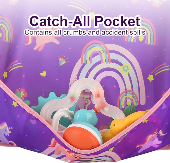 Accmor 3 Pack Long Sleeve Bibs, Baby Smock Waterproof Sleeved Bib Smock for Baby Toddler 6-36 Months