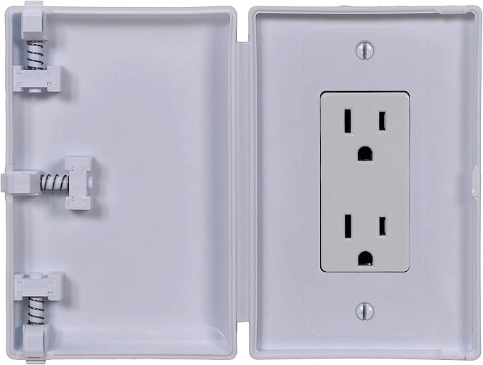 Baby Toddler Pet Wall Outlet Cover for Modern Decora Leviton Legrand Wide Style, Electrical Safety Guard for Home and Business, Made in USA (1 Count, White)