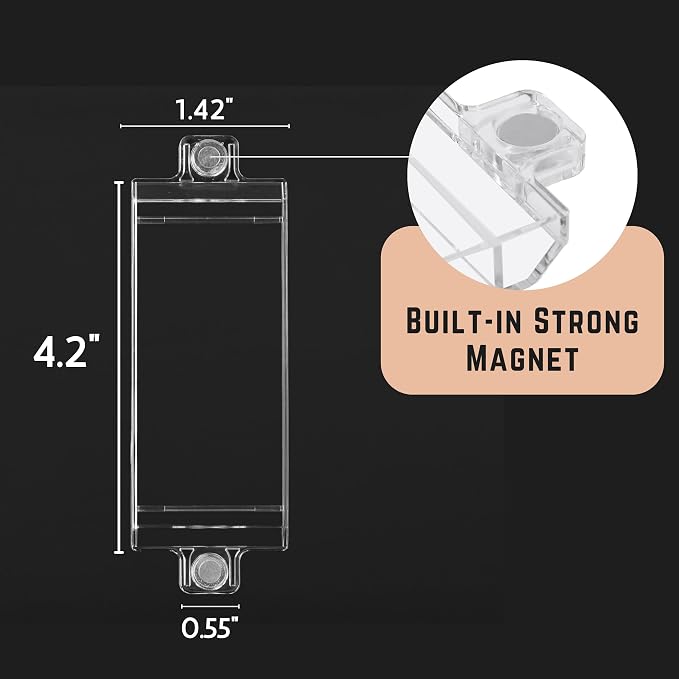 Bates- Magnetic Light Switch Guard, 6 Pack, Clear, Child Proof Light Switch Cover Child Proof