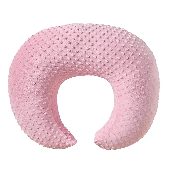 ESEN Plus Size Baby Nursing Pillow and Body Positioner for Breast Feeding and Bottle Feeding, Ultra Soft Baby Breastfeeding Pillows with Removable Nursing Pillow Cover for Mom and Baby (Pink)