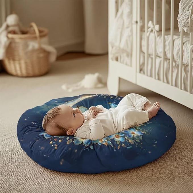 Butterfly Moon Boy Girl Gender Neutral Nursing Pillow Cover Baby Breastfeeding Slipcover Infant Newborn Nursery Bottle Pillowcase Feeding Cushion Cover (Pillow NOT Included)