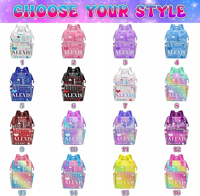 M YESCUSTOM Custom Diaper Bag Backpack for Girls Boys Large Capacity with Pockets Personalized Baby Diaper Bags for Mom Waterproof Nappy Baby Bag with Name Mothers Day Gift Black Red Heart