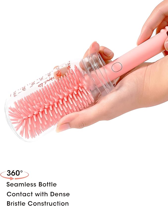 Travel Baby Bottle Cleaning Kit, Including Pacifier Cleaner and Straw Brush, Detachable Head for Easy Cleaning, Baby Travel Essential