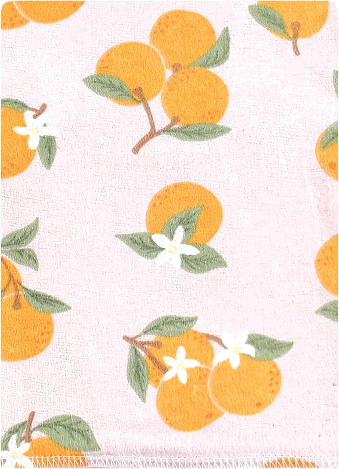 Hudson Baby Unisex Baby Cotton Flannel Burp Cloths Bundle, Citrus Orange, One Size